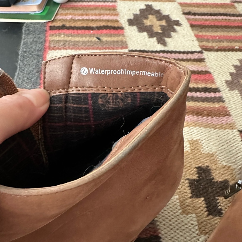 Blonde waterproof tan Brown leather Ankle Boots - Picture 10 of 11